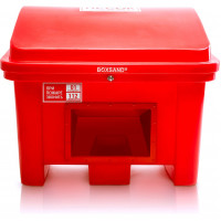Пожарный ящик для песка BOXSAND 0,3 м3 с дозатором и с нишами для вил погрузчика