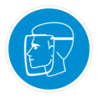 Знак M08 Работать в защитном щитке (ГОСТ Р 12.4.026-2001) 200х200 мм