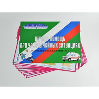 Комплект плакатов 'Первая медицинская помощь при чрезвычайных ситуациях' (А3, 10 листов)