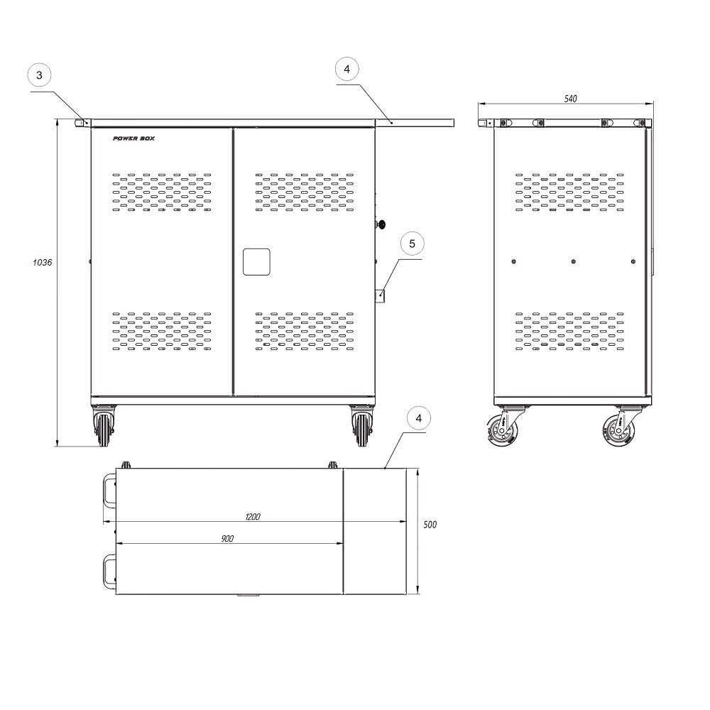 Тележка для зарядки и хранения ноутбуков POWER BOX NB30