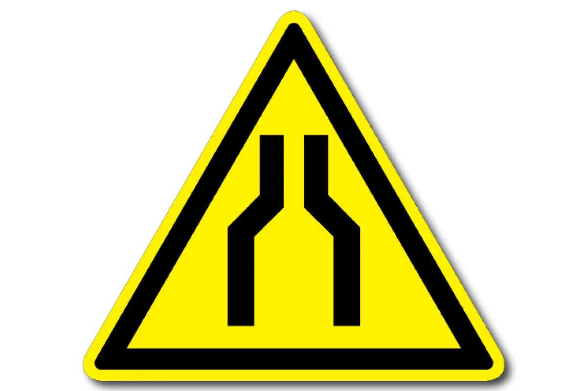 Знак W30 Сужение проезда