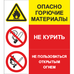 Знак Опасно. Горючие материалы