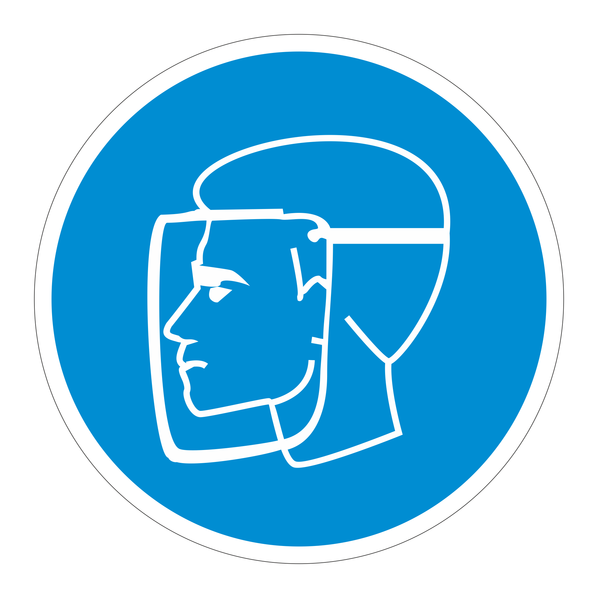 Знак M08 Работать в защитном щитке