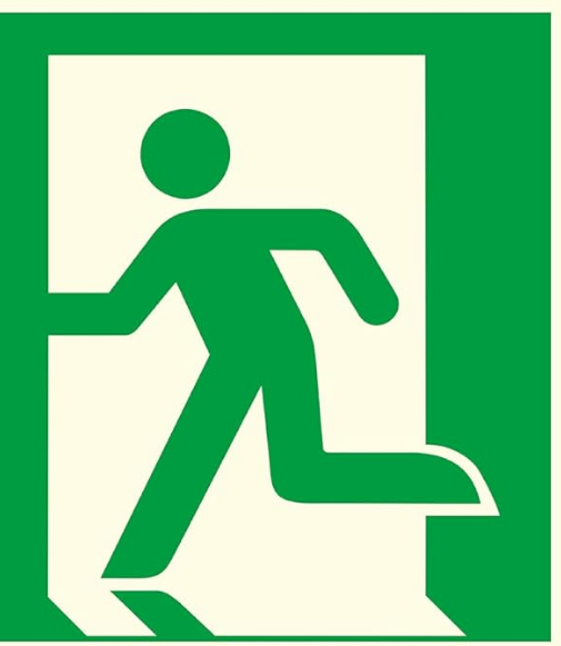Знак 'Выход здесь (левосторонний)' 