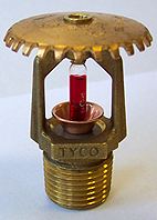 Спринклер пенно-водяной быстродействующий TYCO TY3131 (бронза, К=80, колба 3 мм) розеткой вверх