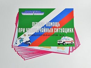 Комплект плакатов 'Первая медицинская помощь при чрезвычайных ситуациях' (А3, 10 листов)