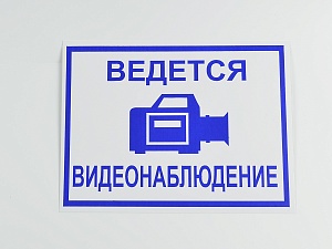 Знак 'Ведется видеонаблюдение' 200х150 мм
